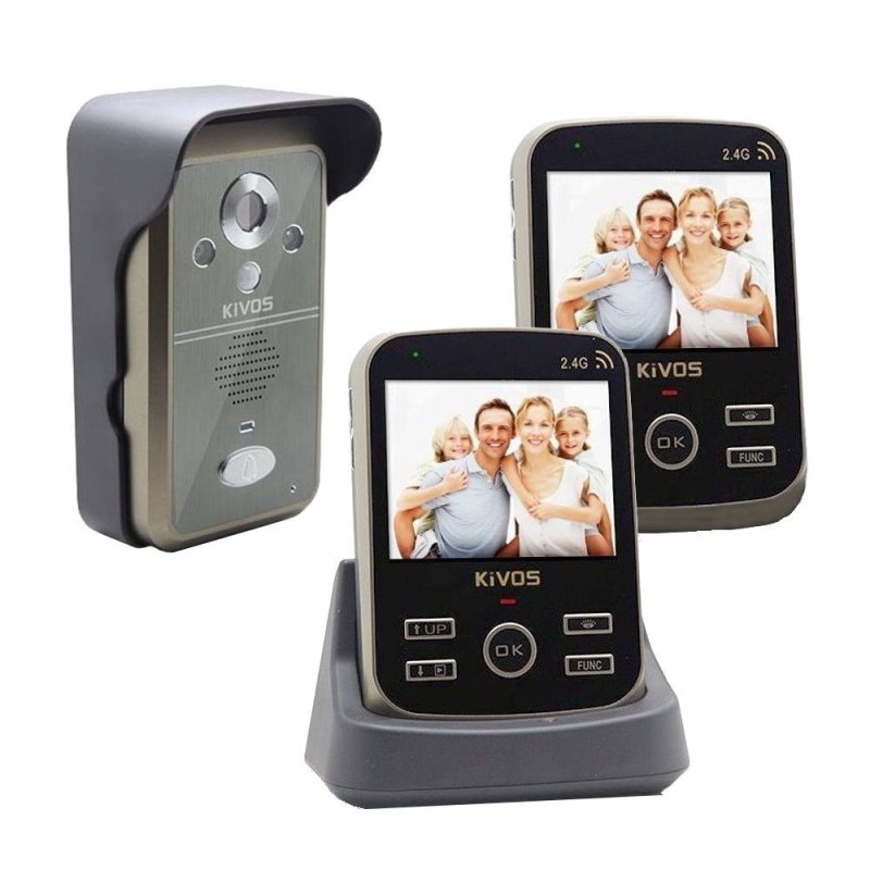 KivosVideointerfon wireless KIVOS KDB301 cu senzor de prezenta si 2 monitoare KivosVideointerfon wireless KIVOS KDB301 cu senzor de prezenta si 2 monitoare