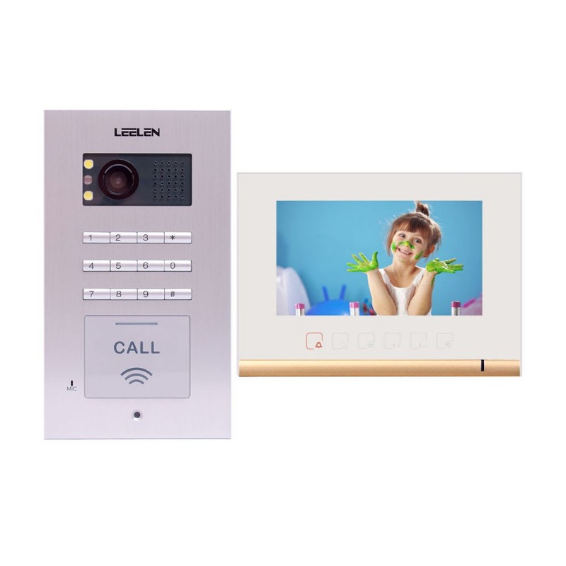 LeelenVideointerfon Leelen N72B cu tastatura si cititor de card - alb