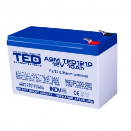 Baterii si acumulatori BATERIE AGM TD1210F2 12V 10Ah F2 TED