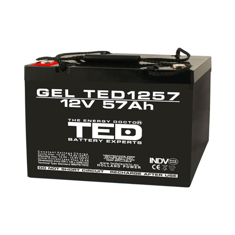 TEDBATERIE GEL TED1257M6 12V 57Ah