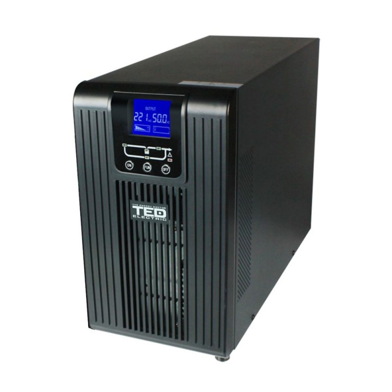 TEDUPS 1050VA / 700W online cu dubla conversie 2 iesiri IEC C13 si 1 iesire Schuko