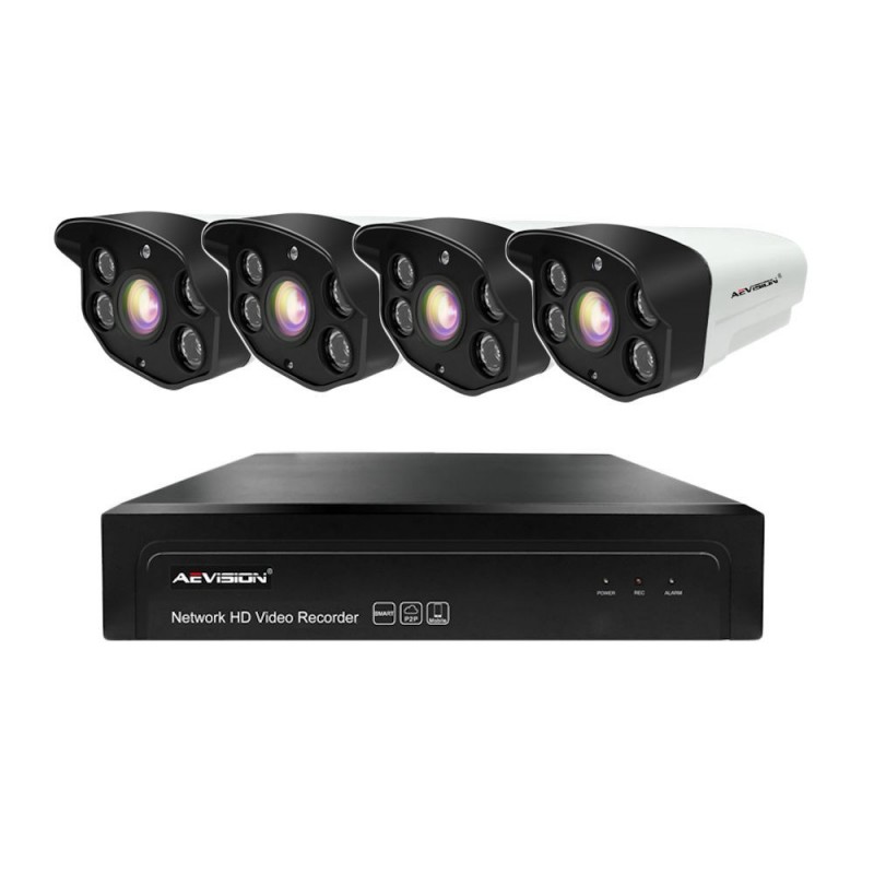 Sisteme de supraveghere Sistem supraveghere video IP 4 camere exterior 50m 1080P Aevision AEVISION