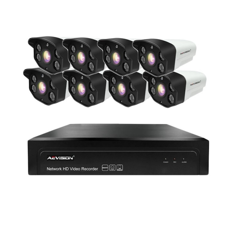 Sisteme de supraveghere Sistem supraveghere video IP 8 camere exterior 50m 1080P Aevision AEVISION