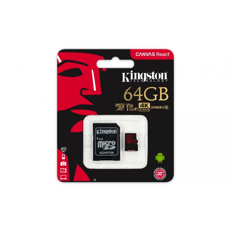 KINGSTONMICROSD 64GB CLASS 10 UHS-I SDCR/64GB