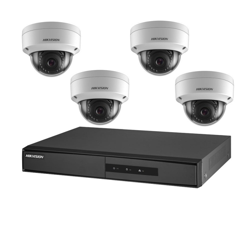 HIKVISIONKIT IP 4X IP CAM DOME 1XNVR 1XHDD1TB POE