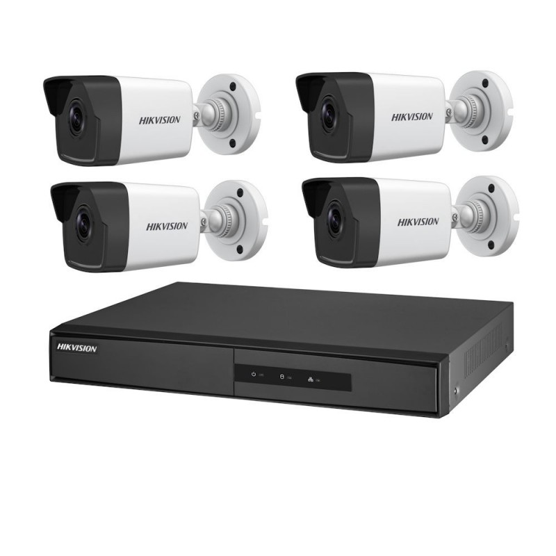 HIKVISIONKIT IP 4X IPCAMBULLET 1XNVR 1XHDD1TB POE
