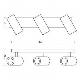 PHILIPSSPOT LED PHILIPS HUE BURATTO 3X5.5W