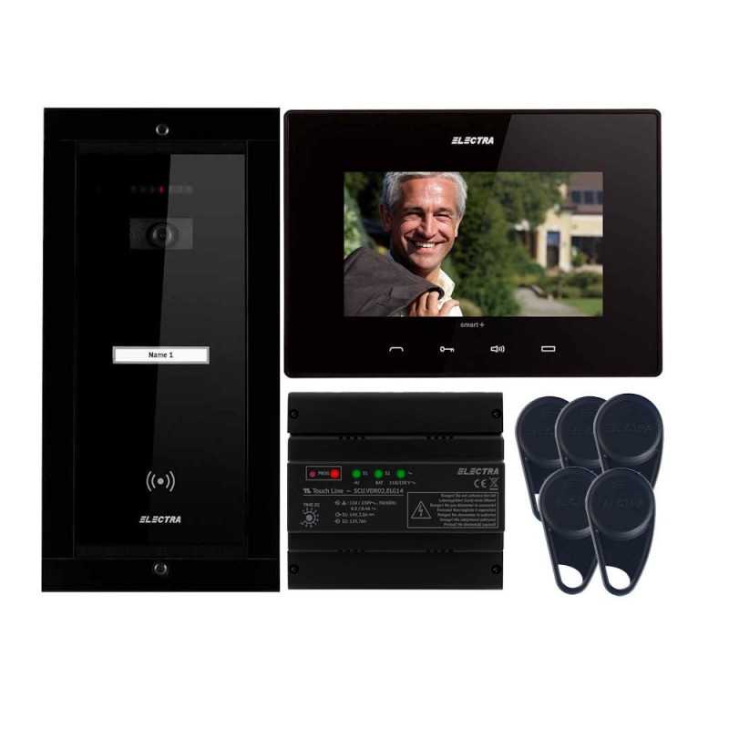 Videointerfoane Videointerfon Electra Smart+ 7” pentru o familie montaj incastrat - negru ELECTRA