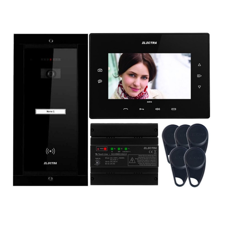 ELECTRAVideointerfon Electra Extra 7” pentru o familie montaj incastrat - negru