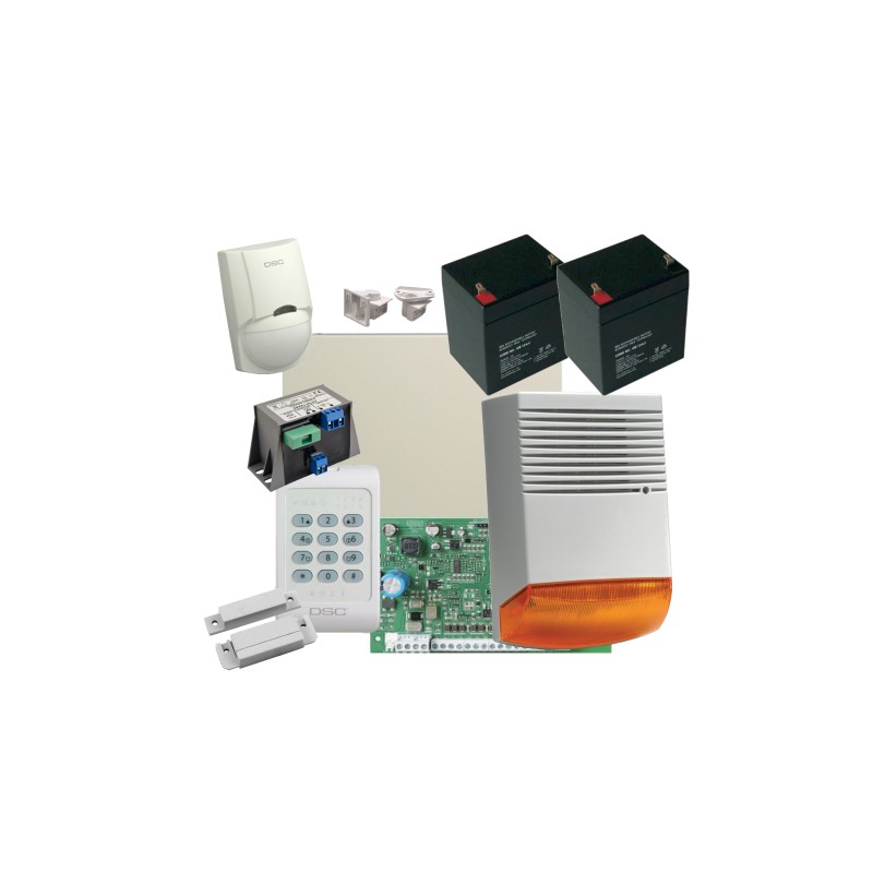 Kit alarma la efractie DSC cu sirena exterioara KIT1404EXT-BS1