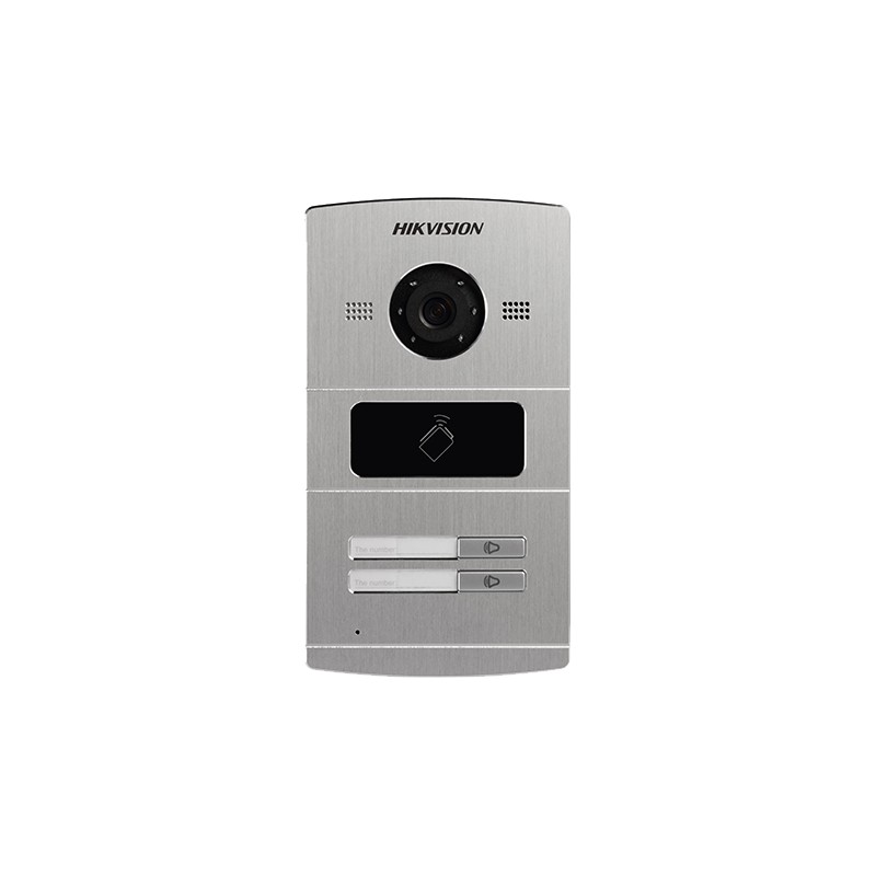 Panou exterior videointerfon TCP/IP pentru 2 familii, control acces integrat - HIKVISION DS-KV8202-IM