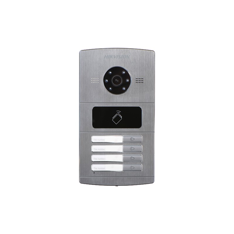 Panou exterior videointerfon TCP/IP pentru 4 familii, control acces integrat - HIKVISION DS-KV8402-IM