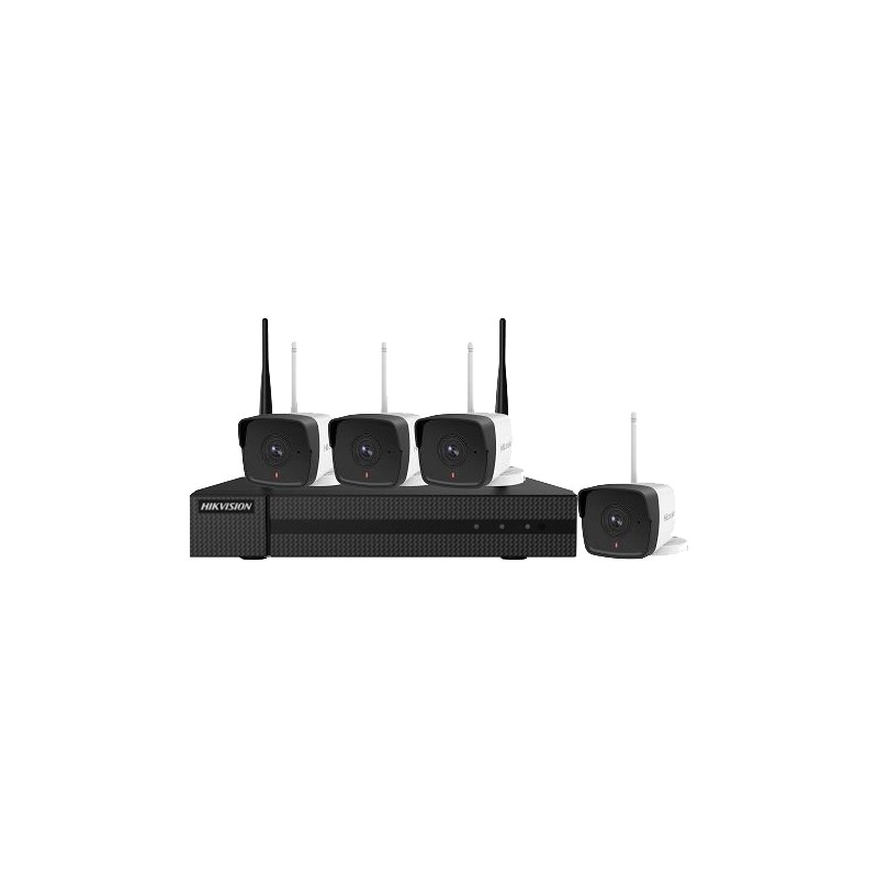 KIT WIFI 4 camere Bullet 2MP + NVR - HiWatch HWK-N4142B-MH-W