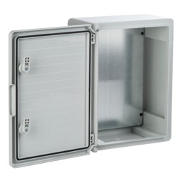 Cutie distributie IP65 din ABS gri, usa mata, placa metalica, 300x400x220 mm PP3005