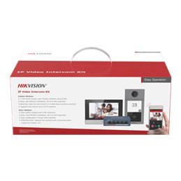 KIT videointerfon pentru o familie, Wi-Fi 2.4Ghz, monitor 7 inch - HIKVISION DS-KIS604-S