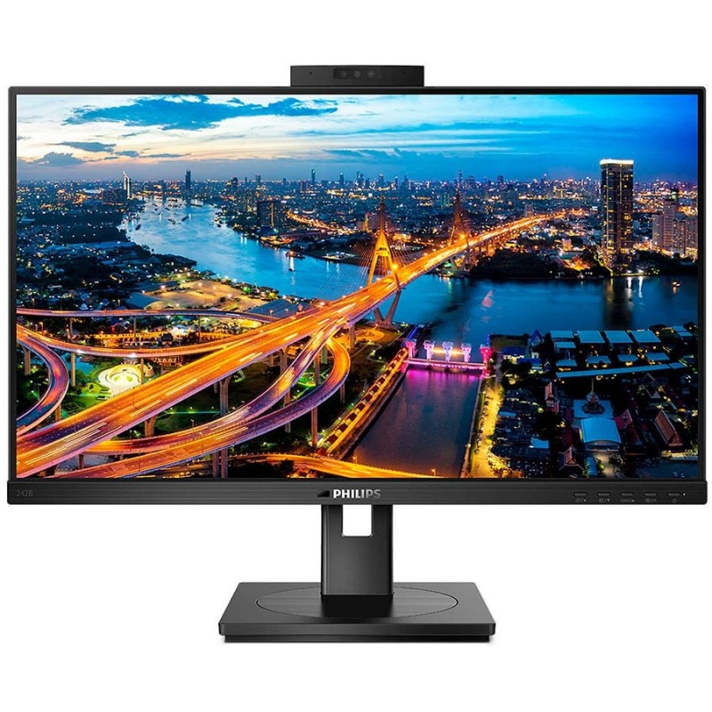 Monitor LED Philips 242B1H/00, 23.8", 1920x1080@75Hz, 16:9, IPS , 4ms, 250cd/m2, DVI, VGA, HDMI, DP, speakers, Webcam