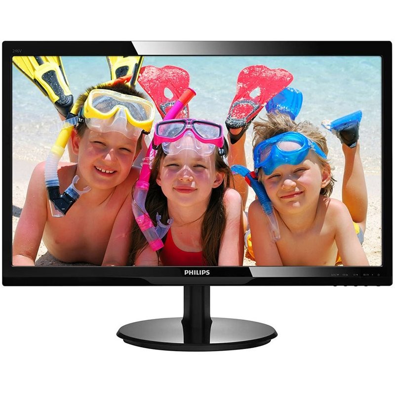 Monitor LED Philips 246V5LDSB/00, V-line, 24'' 1920x1080@60Hz, 16:9, TN, 1ms, 250nits,  Black, 3 Years, VESA100x100/VGA/DVI/HDMI