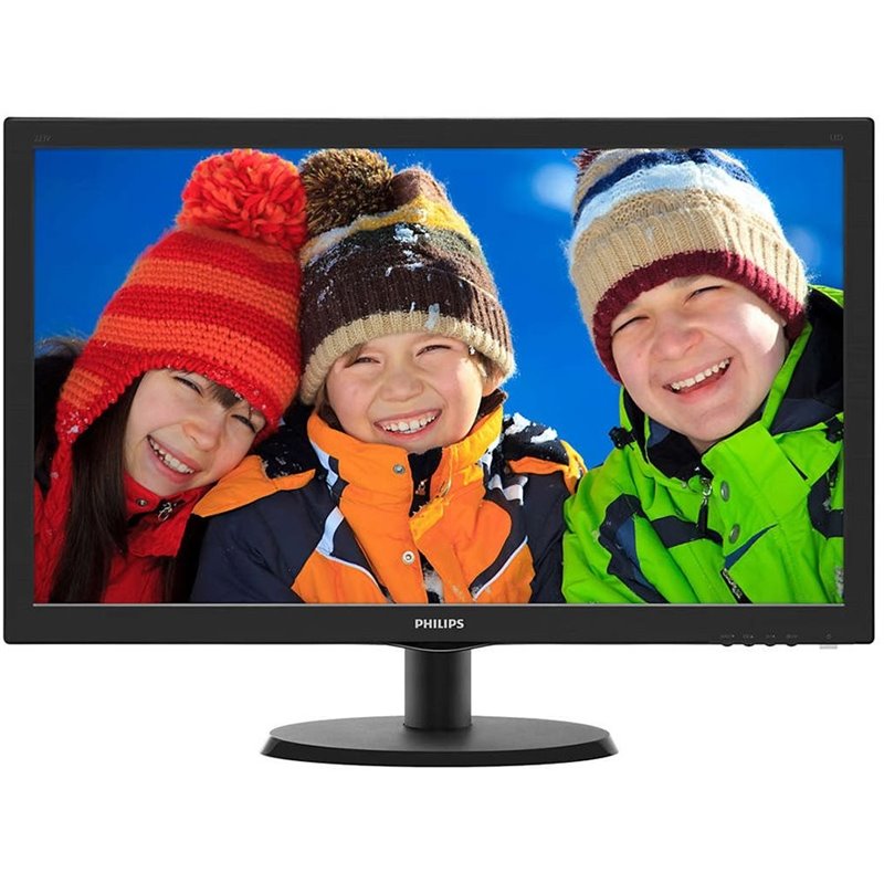 Monitor LED Philips 223V5LHSB2/00, V-line, 21.5'' 1920x1080@60Hz, 16:9, TN, 5ms, 200nits, Black, 3 Years, VESA100x100/VGA/HDMI/