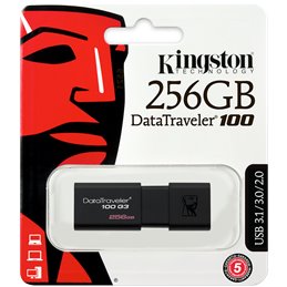 Kingston 256GB USB 3.0 DataTraveler 100 G3 (130MB/s read)  EAN: 740617281460
