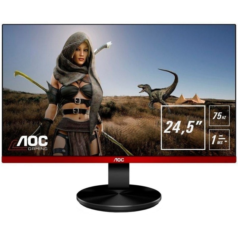 AOC Monitor LED G2590VXQ Gaming (24.5“, 16:9, 1920x1080, TN, 75Hz, 250 cd/m2, 1000:1, 20M:1, 1 ms, 170/160°, VGA, 2xHDMI, DP, Au