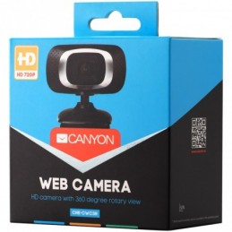 CANYON 720P HD webcam with USB2.0. connector, 360° rotary view scope, 1.0Mega pixels, Resolution 1280*720, viewing angle 60°, ca