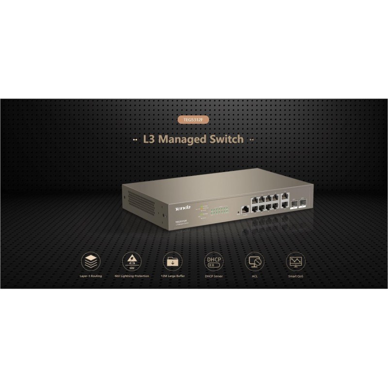 TENDA 12PORT GIGABIT L3 MANAGED SWITCH