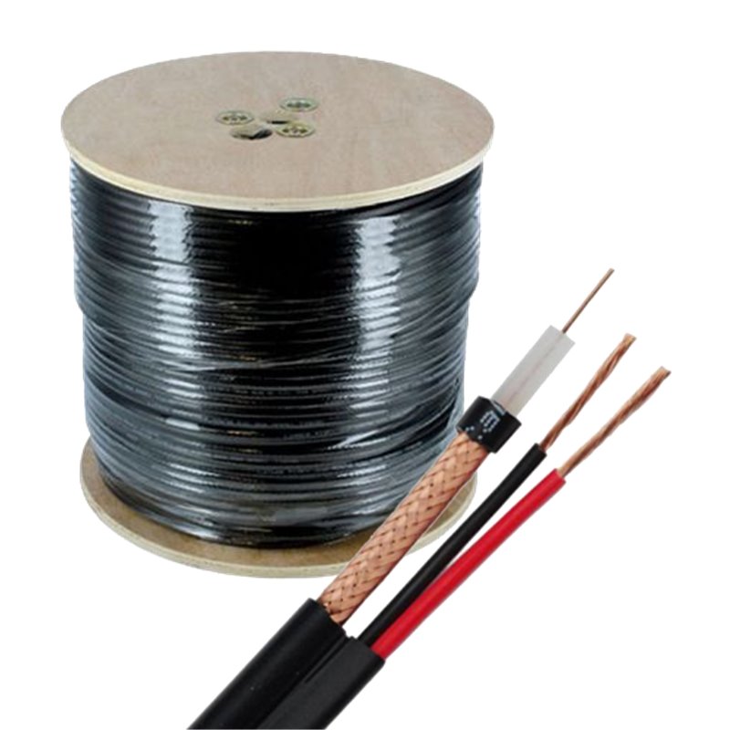 Cablu coaxial RG59 + alimentare 2x0.75, 305m, negru TSY-RG59+2X0.75-B Cablu coaxial RG59 + alimentare 2x0.75, 305m, negru TSY-RG59+2X0.75-B