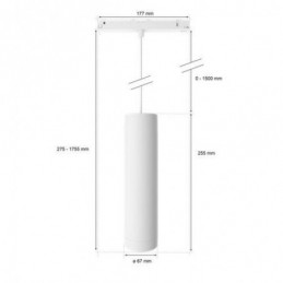 HUE TRACK PENDANT TUBE 5W W.